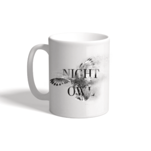 Keramiktasse weiß "Night Owl"