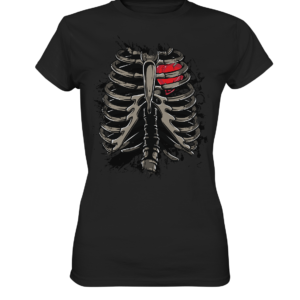 Damen Shirt Skelett und Herz
