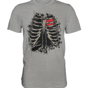 Herren Shirt Skelett und Herz