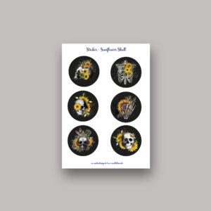 Aufkleber Stickerbogen Sunflower Skull
