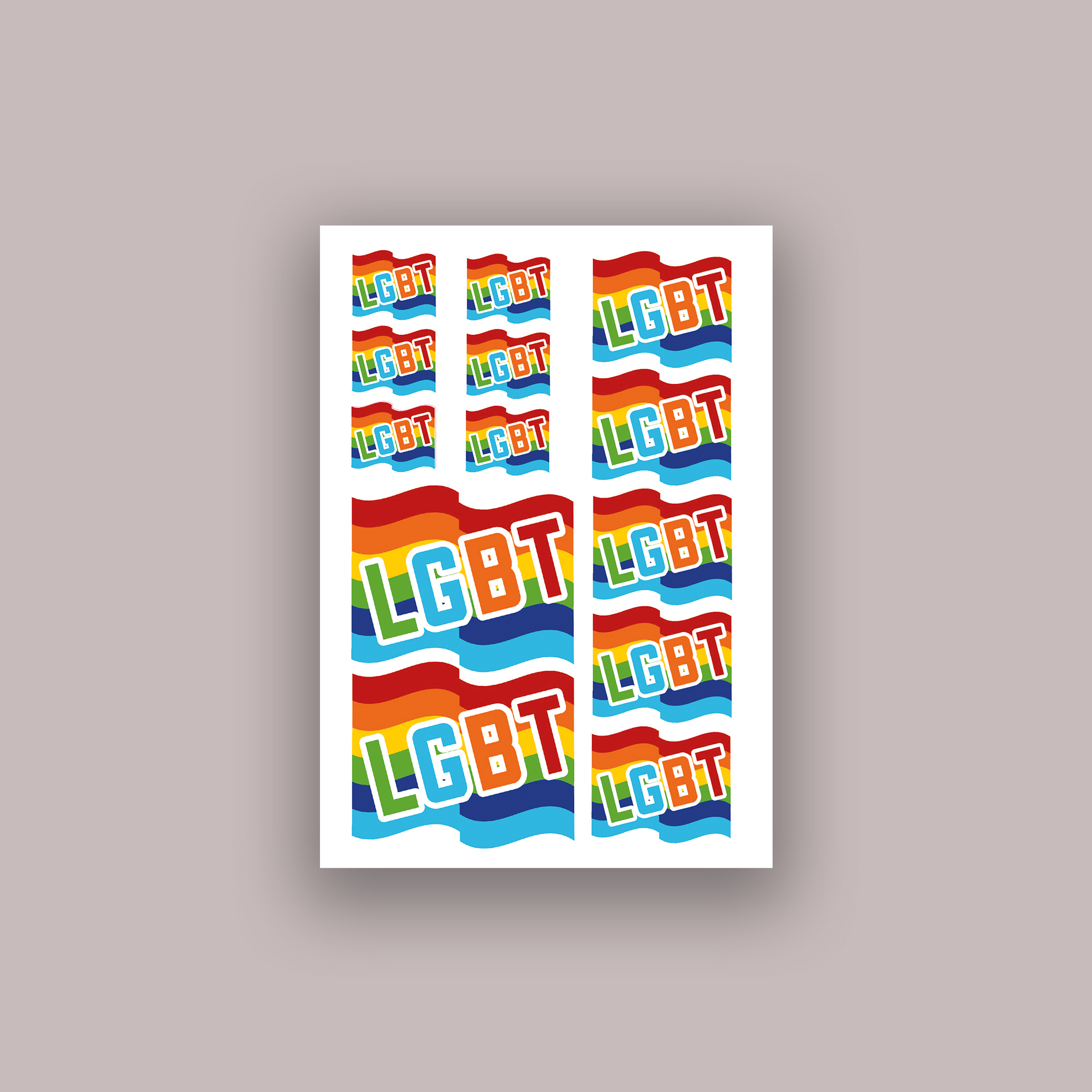 Aufkleber Stickerbogen LGBT Regenbogen-Flagge