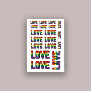 Aufkleber Stickerbogen LGBT Regenbogen LOVE