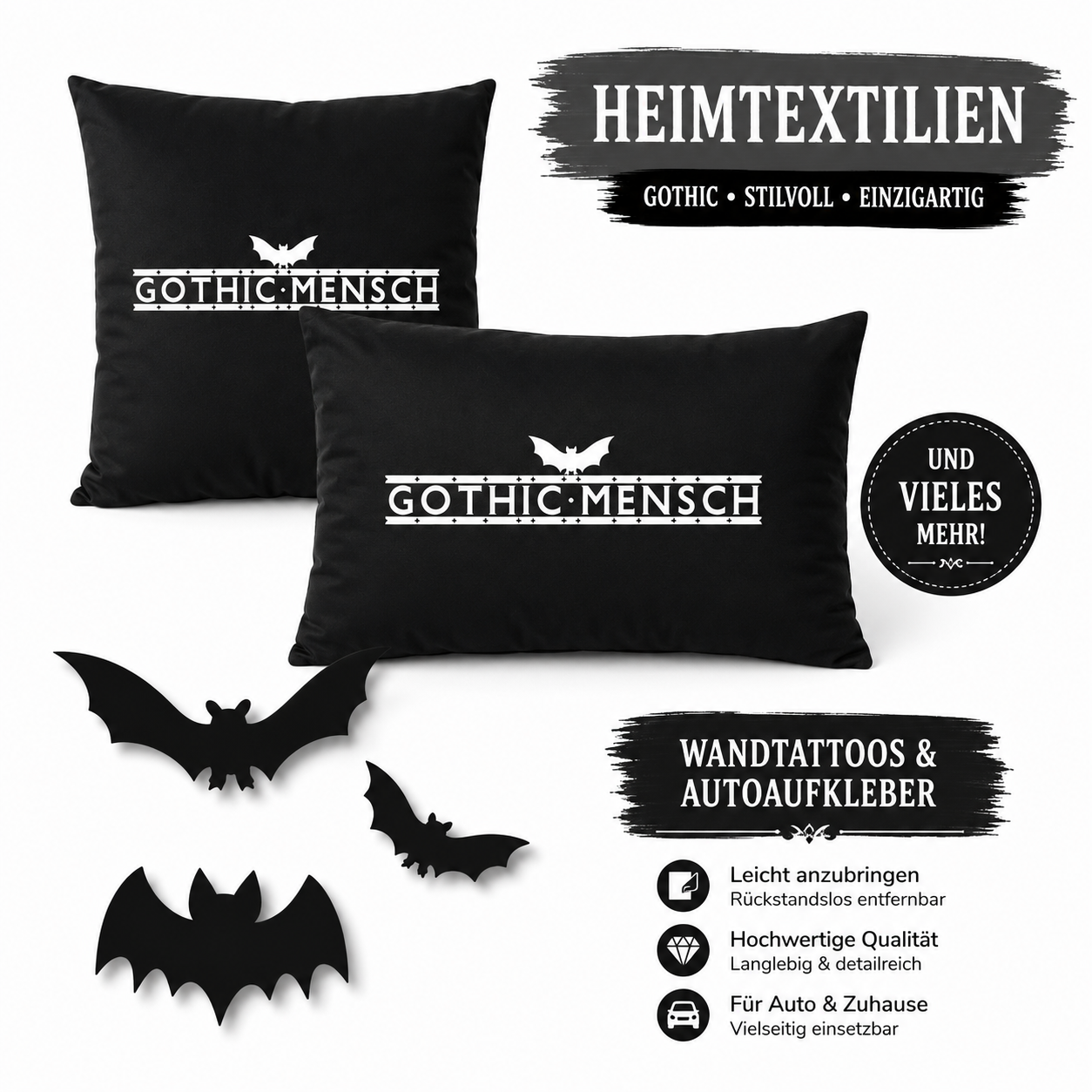 Gothicmensch Deko Kissen Wandtattoos